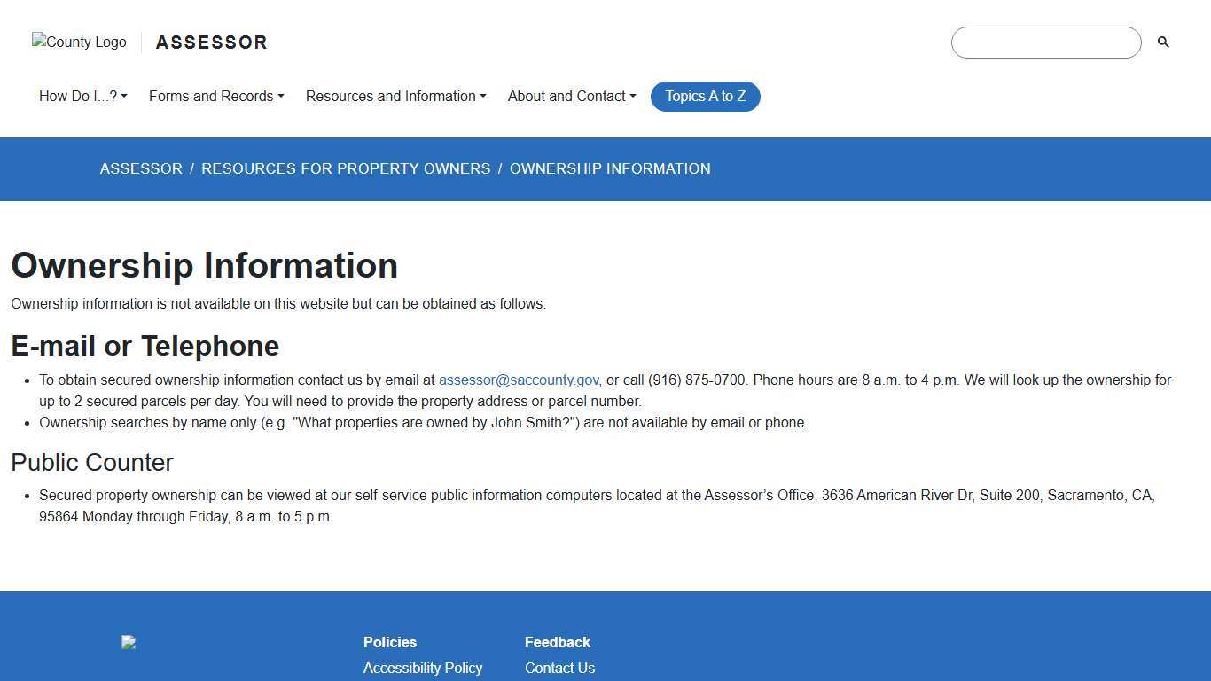 Ownership Information