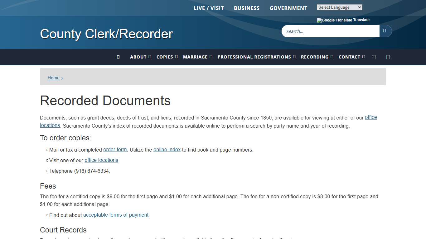 ​Recorded Documents